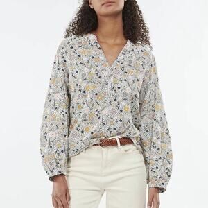 Barbour Melita Top Ditzy Floral Spring Blouse Neutral Classic Feminine Size 6